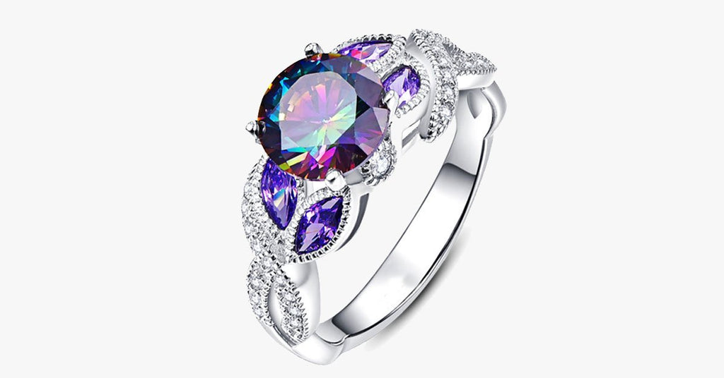 Rainbow Topaz Crystal Ring - FREE SHIP DEALS