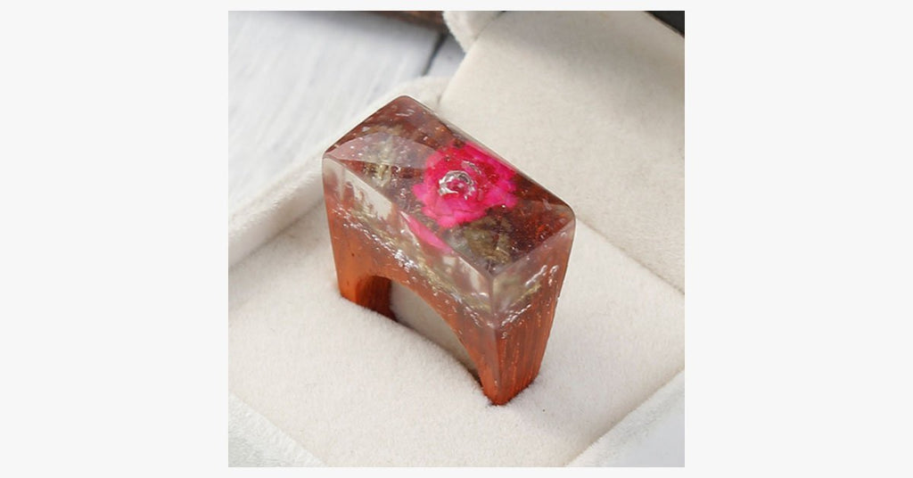 Ethereal Blossom Flower Wood Ring - FREE SHIP DEALS