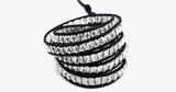 Black on Clear Crystal Wrap Bracelet - FREE SHIP DEALS