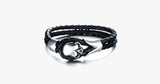 Dirty Skull Black Leather Men's Bracelet - FREE SHIP DEALS