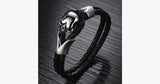 Dirty Skull Black Leather Men's Bracelet - FREE SHIP DEALS