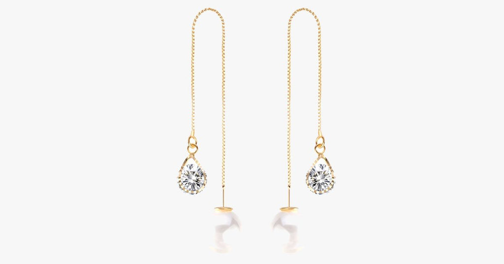 Water Drop Austrian Crystal Long Earrings - FREE SHIP DEALS
