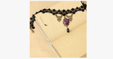 Violet Rose Black Lace Choker - FREE SHIP DEALS