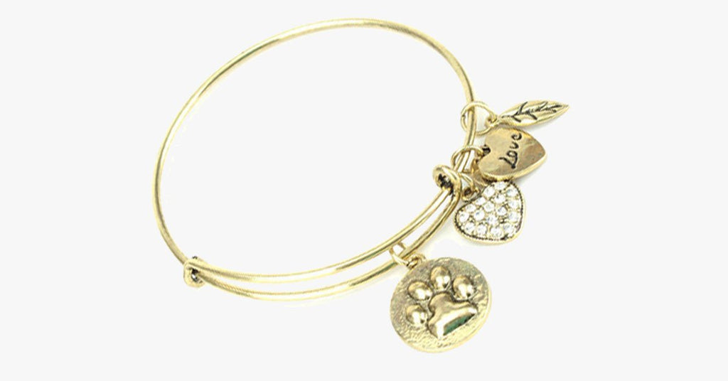 Paw Print Charm Bangle