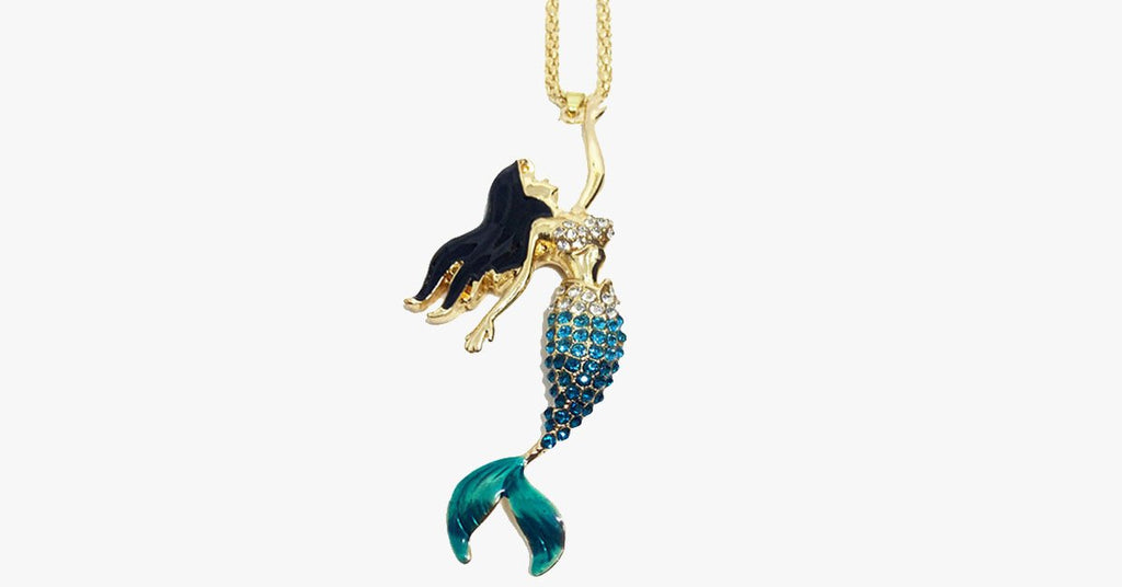 Mermaid Blue Rhinestone Pendant