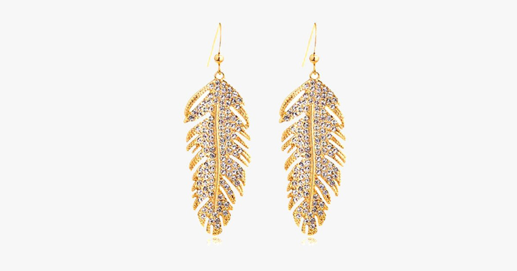 Gold Feather Earring - FREE SHIP DEALS