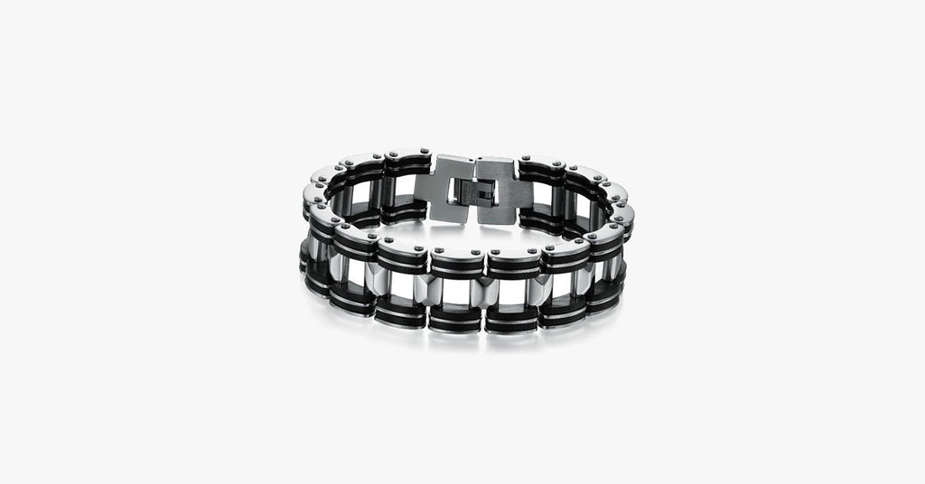 Black Strip Stainless Steel Bracelet - FREE SHIP DEALS
