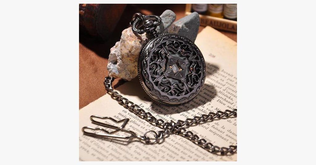 Black Cage Full Hunter Pocket Watch - FREE SHIP DEALS