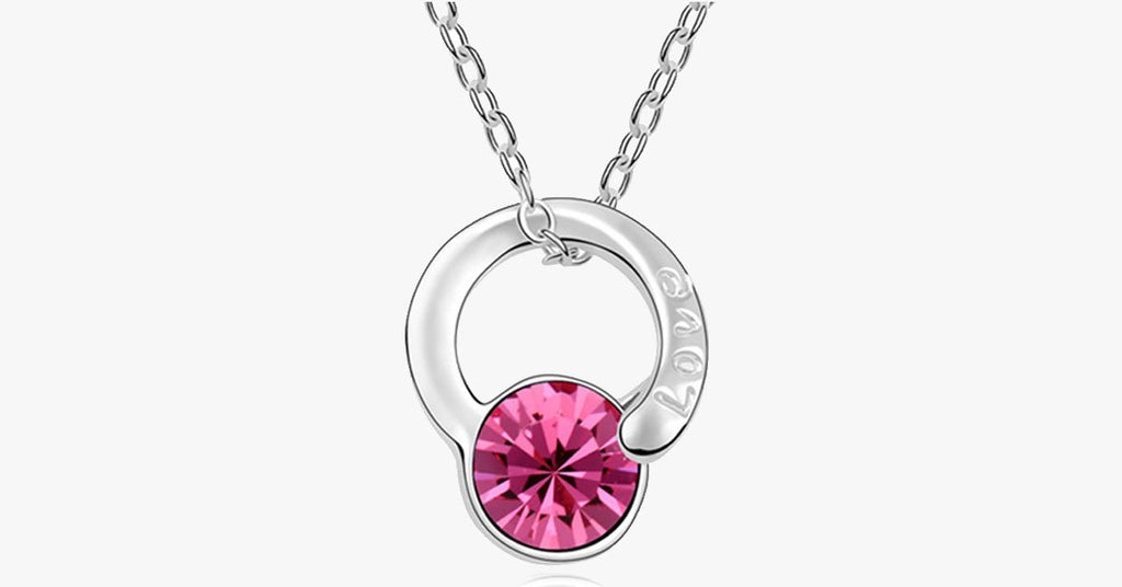 Love Inscribed Florence Crystal Pendant - FREE SHIP DEALS