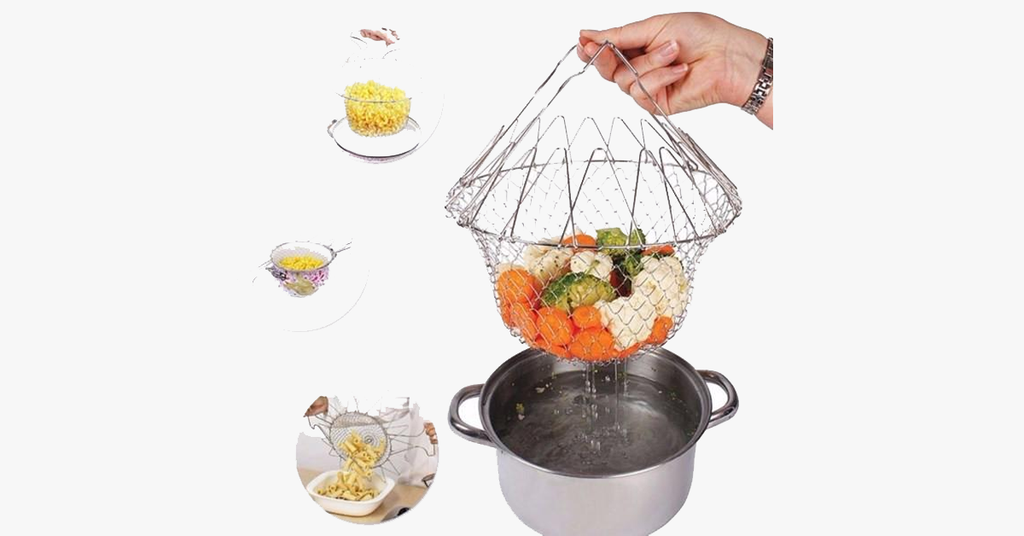 Foldable Fry Basket Kitchen Cooking Tool - FREE SHIP DEALS
