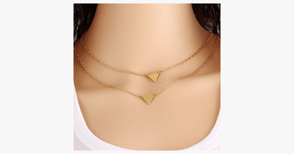 Double Layer Long Triangle Pendant - FREE SHIP DEALS