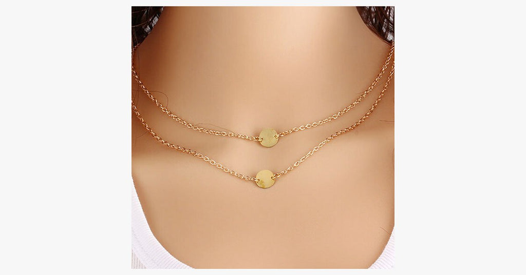 Double Layer Round Pendant Necklace - FREE SHIP DEALS