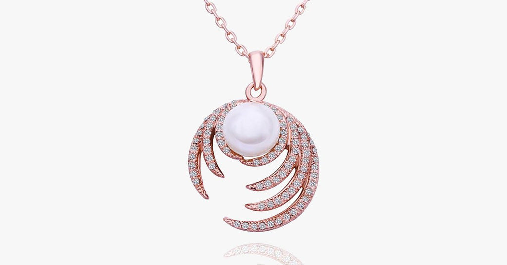 Pearl Diamond Rose Gold Necklace