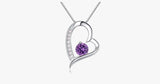 Crystal Heart Silver Pendant(Purple) - FREE SHIP DEALS