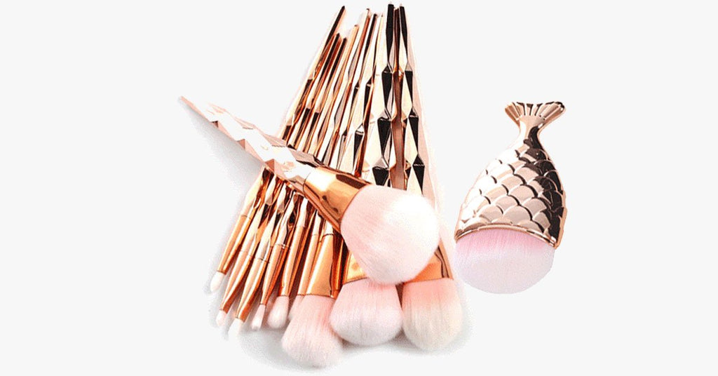 Gold Jewel Mermaid Brush Set - FREE SHIP DEALS