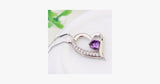 Crystal Heart Silver Pendant(Purple) - FREE SHIP DEALS
