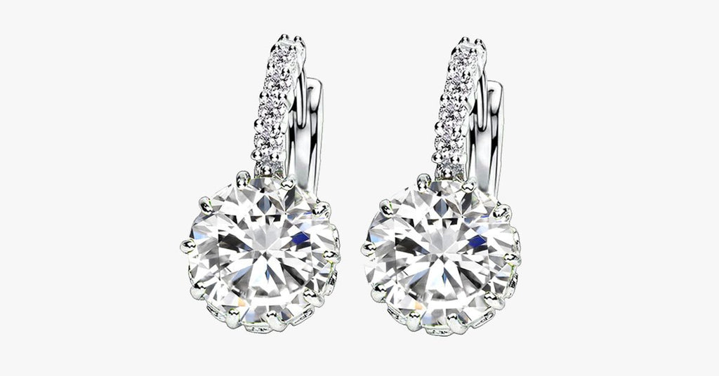 Unique Round Small Crystal Hoop Earrings - FREE SHIP DEALS