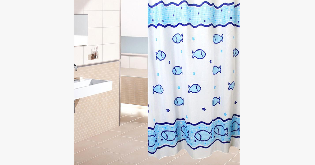 Waterproof Shower Curtain - Fish Design - FREE SHIP DEALS