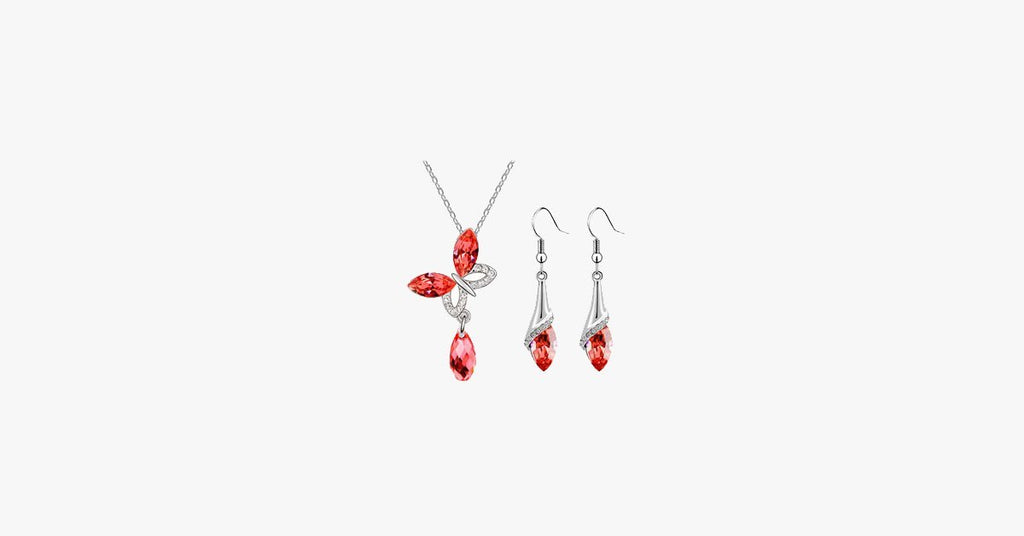 Butterfly Raindrop Pendant Set - FREE SHIP DEALS