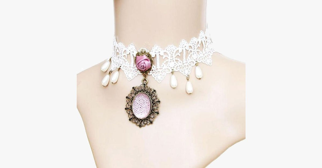 Pink Rose Choker