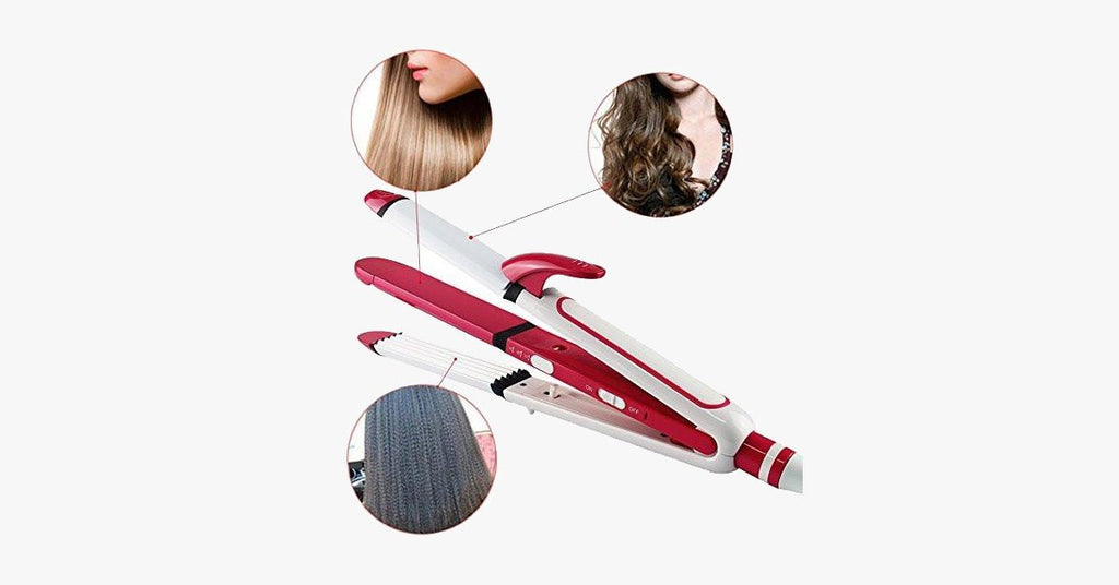 Ceramic 3-in-1 Iron - Curl, Crimp, Straighten - FREE SHIP DEALS