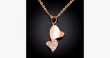 Romantic Double Heart Crystal Pendant Necklace