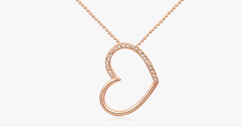 Gold Plated Horizontal Heart Pendant - FREE SHIP DEALS