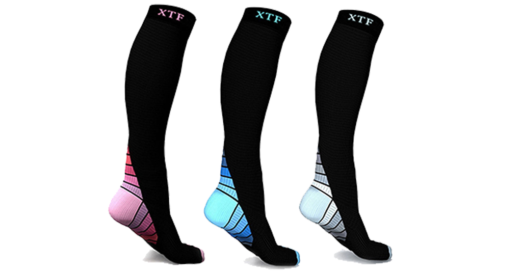 Unisex Compression Support Knee Length Socks 3-Pairs - FREE SHIP DEALS