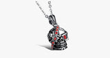 Bloody Stainless Steel and Cubic Zirconia Skull Pendant - FREE SHIP DEALS