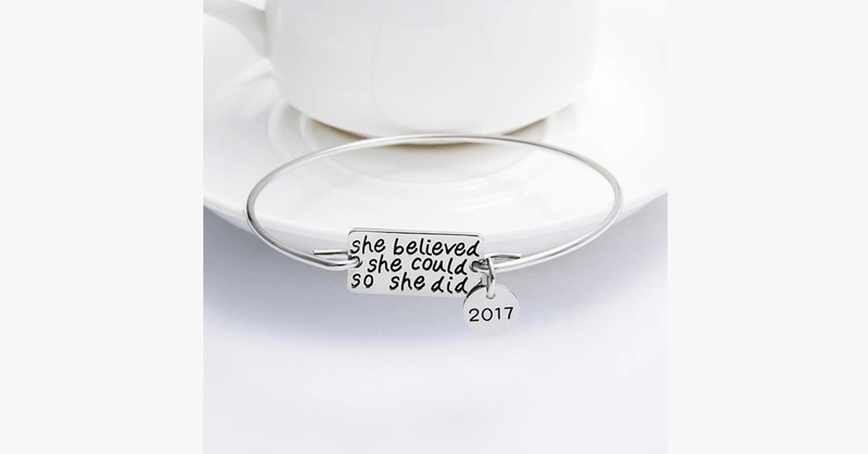 She Believed She Could So She Did Bangle With 2017 Charm