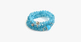 Blue Agate Beaded Aquamarine Bracelet - FREE SHIP DEALS