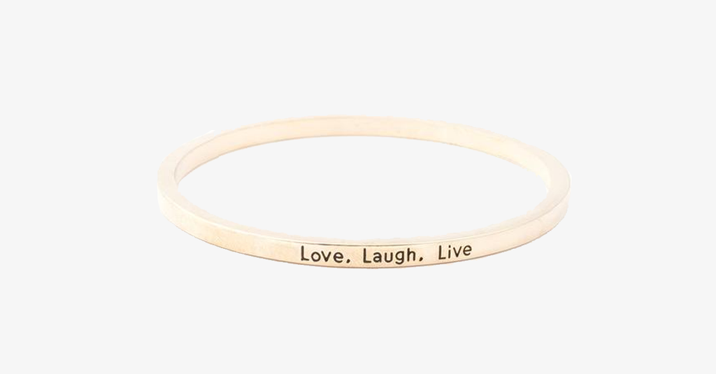 Love Laugh Live Engraved Bangle