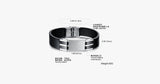 Genuine Leather Bold Men's Stainless Steel Bracelet