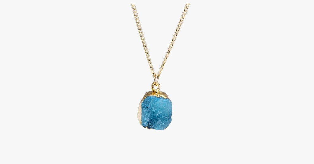 Blue Druzy Stone Necklace - FREE SHIP DEALS