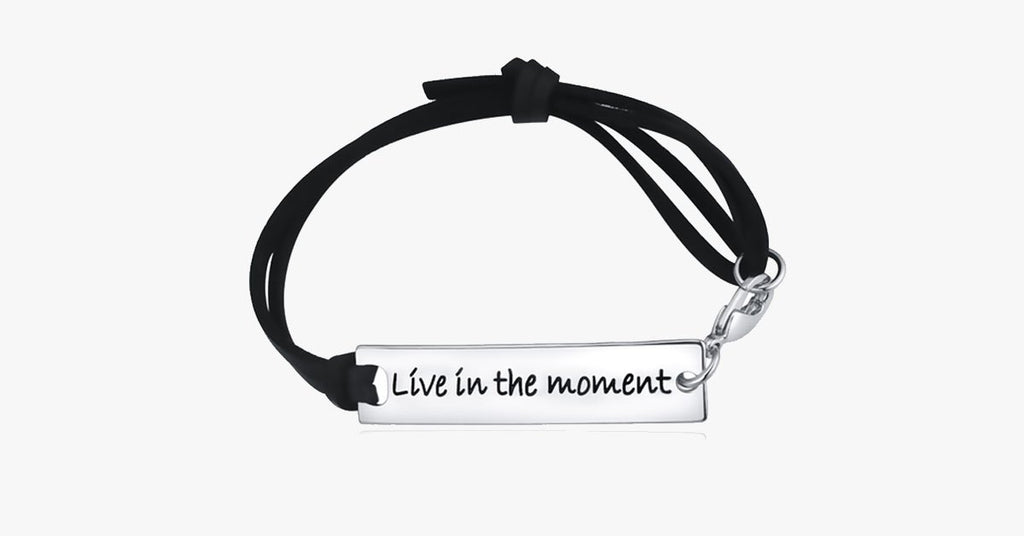 Live In The Moment Leather Strap Bracelet - FREE SHIP DEALS