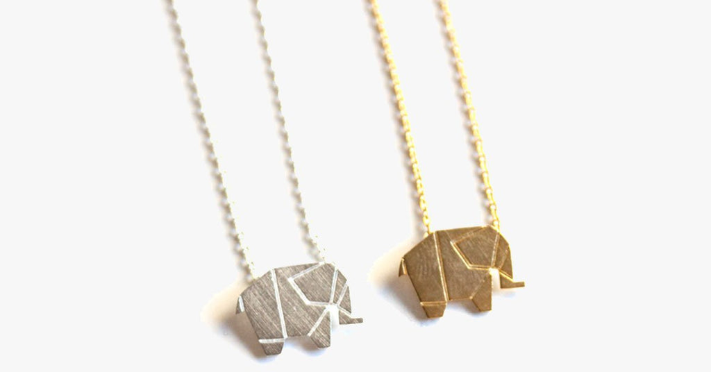 Geometric Origami Elephant Necklace - FREE SHIP DEALS