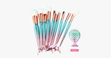 Blue Mermaid Brush Set with FREE Contour Brush - FREE SHIP DEALS
