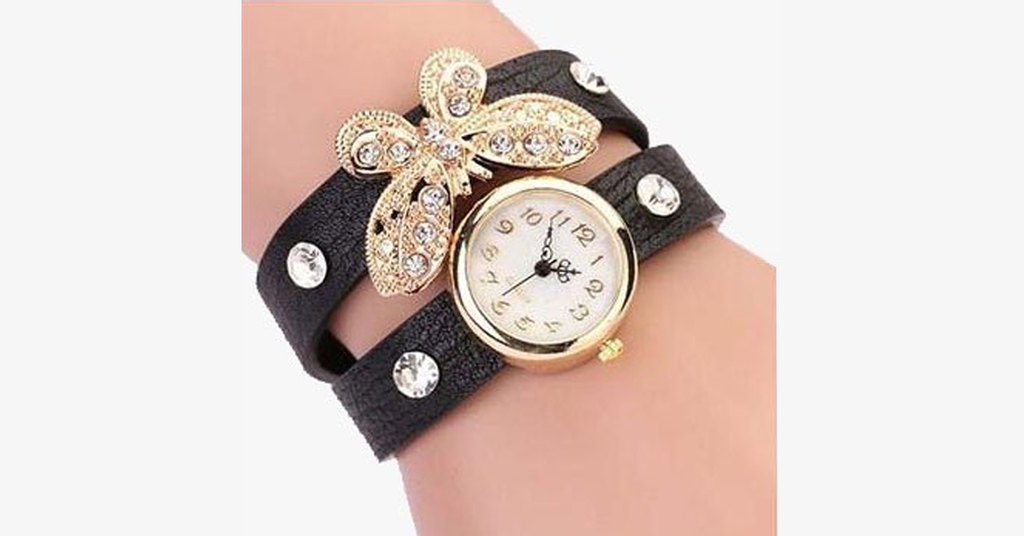 Butterfly Diamond Leather Watch - FREE SHIP DEALS