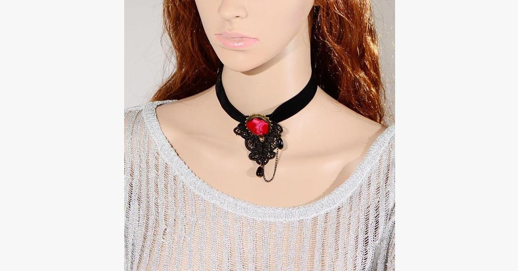 Deep Rose Choker - FREE SHIP DEALS