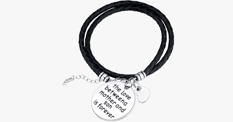 The Love Between A Mother And Son Is Forever - Hand Stamped Bracelet
