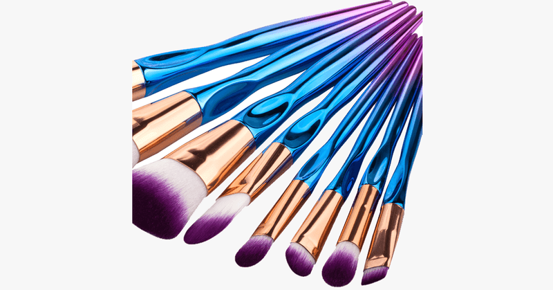 8 Piece Rainbow Mermaid Brush Set - FREE SHIP DEALS