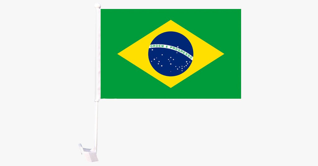 Brazil Flag Car Window Pole Decoration - FREE SHIP DEALS