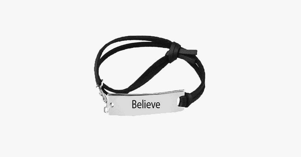 Believe Leather Strap Bracelet - FREE SHIP DEALS
