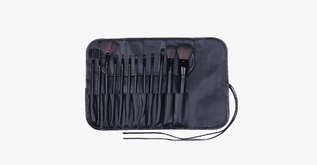 12 Piece Professional Black Brush Set - FREE SHIP DEALS