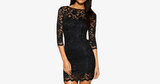 Women's Slim Fit 3/4-Sleeved O-Neck Lace Dress - FREE SHIP DEALS