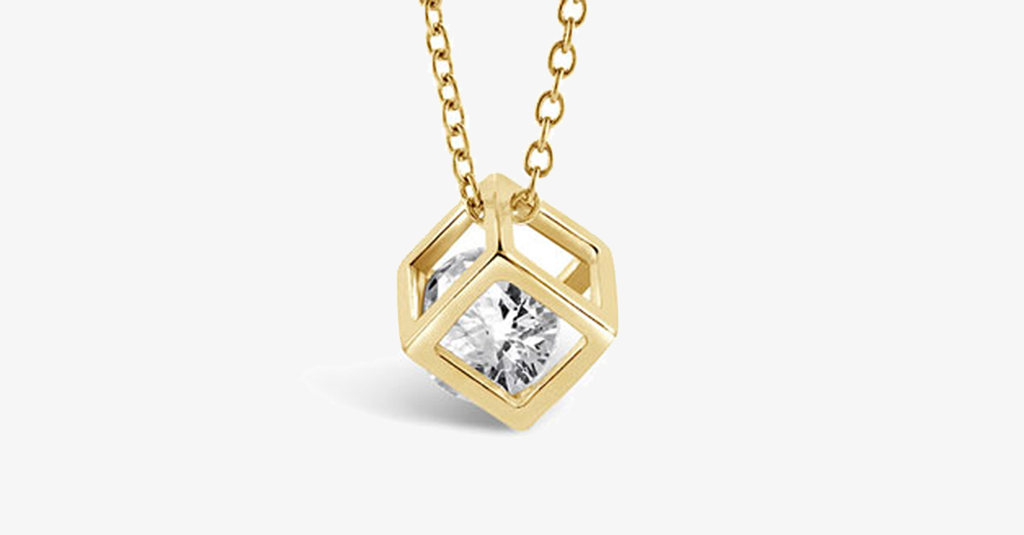 Gold Cube Necklace - FREE SHIP DEALS