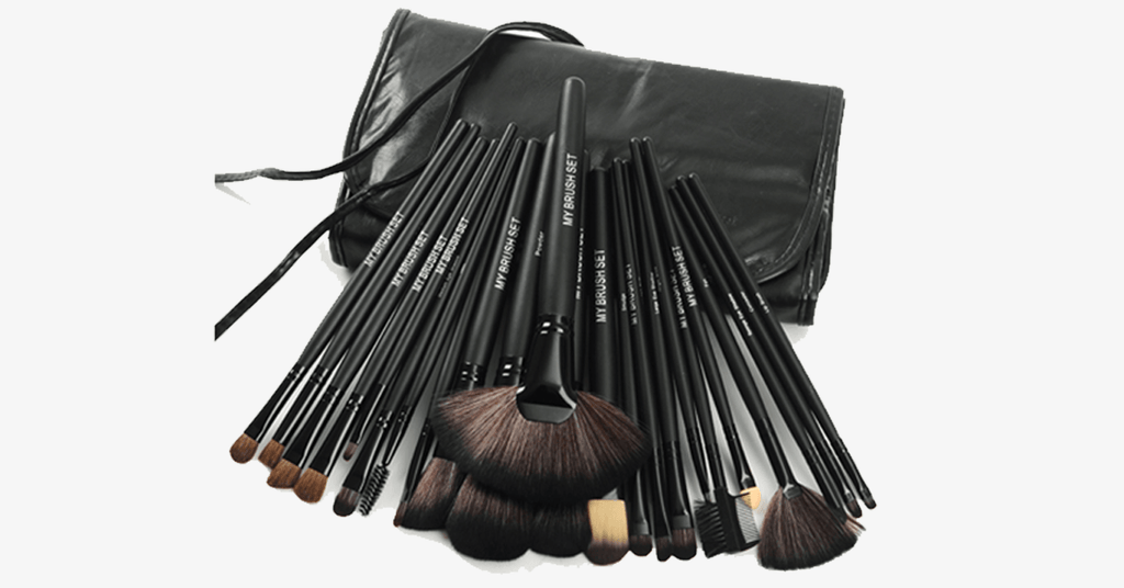 Jet Black MakeUp Brush Set with Free Case - FREE SHIP DEALS