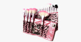 24 Piece Pink Leopard Brush Set - FREE SHIP DEALS