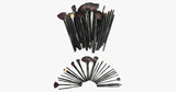 24 Piece Jet Black Make Up Brush Set - FREE SHIP DEALS