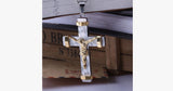 24K Gold Plated Two Tone Cross Pendant - FREE SHIP DEALS
